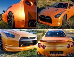 12″ x 60″ Satin Matte Chrome Metallic Orange Vinyl Film Wrap Sticker Bubble Free