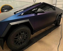Cybertruck DIY PPF Paint Protection Film Wrap Color Change Aurora Purple Blue