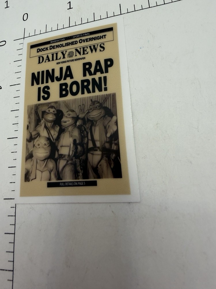 Tmnt Ninja Rap Newspaper Sticker 3” Teenage Mutant Ninja Turtles Shredder