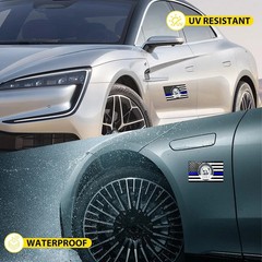 3PCS Thin Blue Line Sticker Code 4, American Flag Thin Blue Line Car Decal, Poli