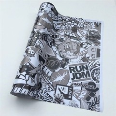 【Sticker Bomb】Vinyl Black White Wrap Decals Film Graffiti Cartoon Sheet DIY USA