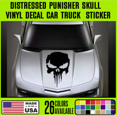 12″ to 30″ Large Distressed Punisher Skull Decal Sticker Vinyl Car Truck – SK7