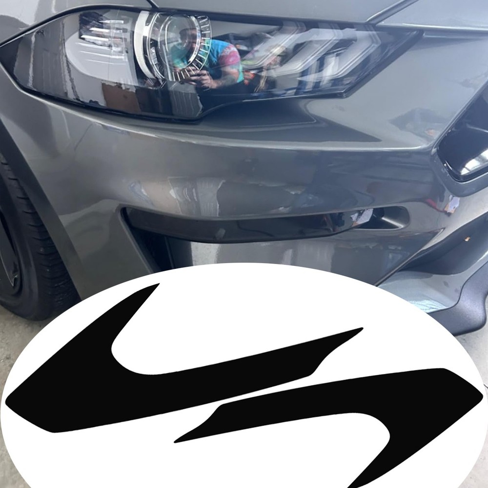 Smoked Black Vinyl Tint Overlay For 2018-2021 Ford Mustang Headlight Side Marker