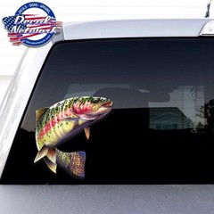 RAINBOW TROUT Fish Full Color Vinyl Decal Set of 2 R/L Facing 7.5″x 7.5″ vehicle