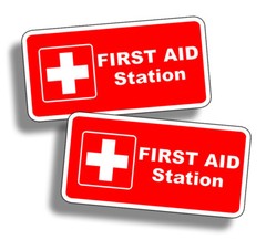 First Aid Station Sticker Vinyl Emergency Safe Safety Decal Fire Rescue 911 1st