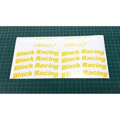 Black Racing Pro N1 Decal Wheels Replacement Sticker BLUE / YELLOW Top Quality