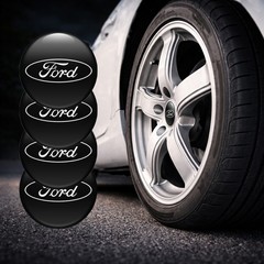 4 pieces Ford wheel hub caps sticker 3D resin coated rims emblem