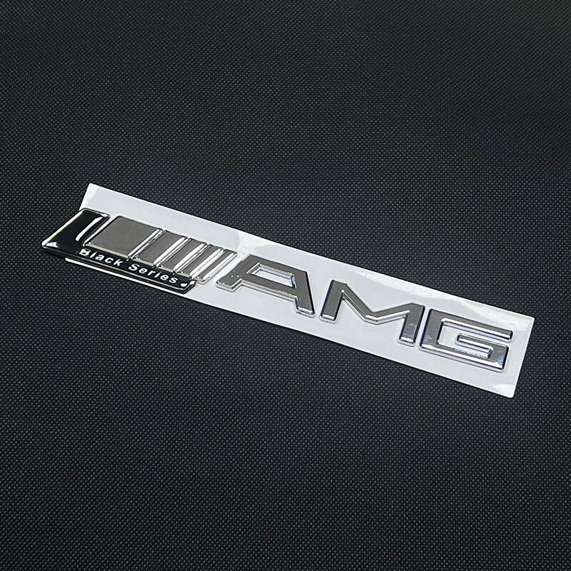 Black series Chrome AMG Letters Trunk Emblem Badge Sticker For Mercedes Benz
