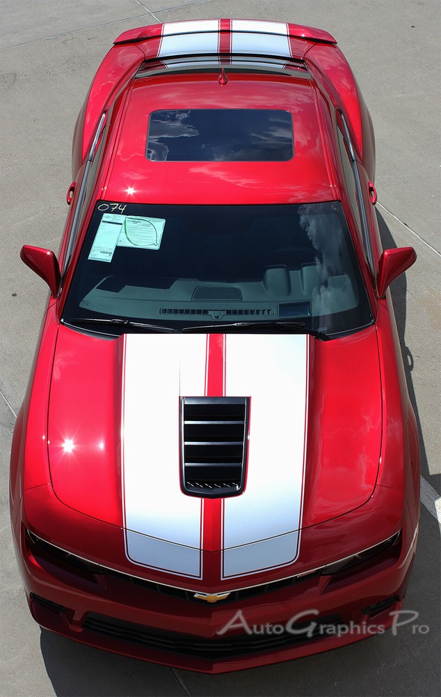 Factory Style Racing Stripes Vinyl Graphic Decals Pro 3M for 2014-2015 Camaro SS