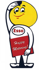 FITS VINTAGE Esso Happy Motoring GAS MOTOR OIL PUMP TRUCK BUMPER STICKER DECAL