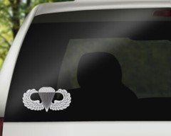 Parachutist Badge Jump Wings Silver Wings Decal Car Truck Yeti Various Sizes