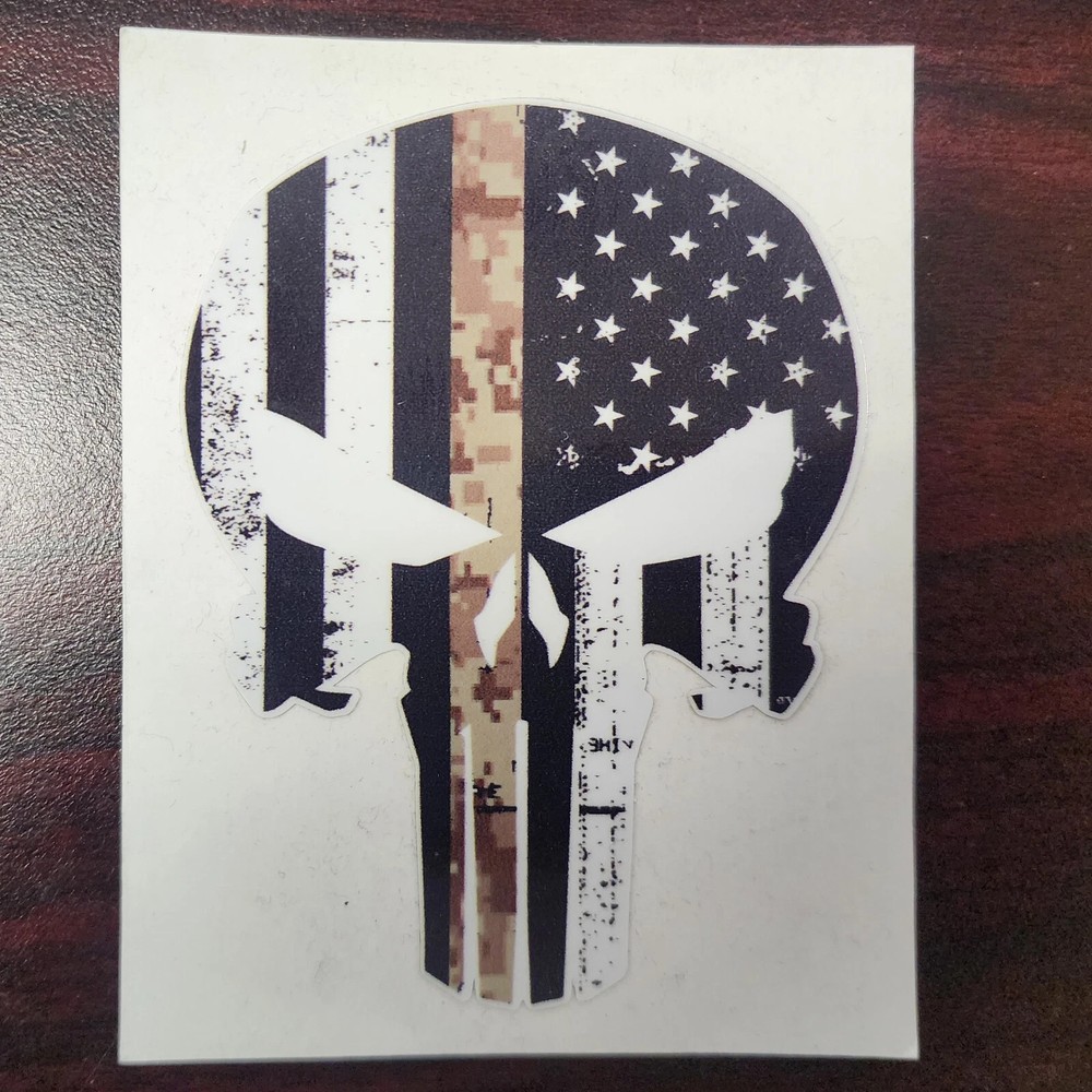 THE PUNISHER Skull Car Window Bumper Vinyl Camo Sticker Decal Military Tactical