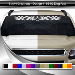 166-02 DOG PAW PRINT Windshield Decal Window Sticker Vinyl Banner Dog Lover SUV
