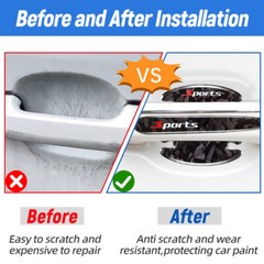 8PCS Car Door Handle Bowl Stickers Protector Covers Anti-Scratch Accessories