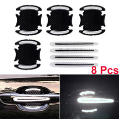 8x Reflective Car Door Handle Strip Safety Protective Film Sticker Xmas Gift US