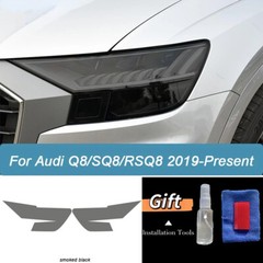 Precut Smoke Black Headlight Protective Film Stickers For Audi Q8 SQ8 RSQ8 2019+