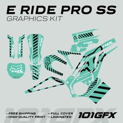 E Ride Pro SS Graphics Kit FOX Race Line Mint Black Decals Stickers kit ERide