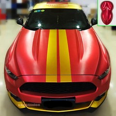 Red Stretch Car Satin Chrome Brushed Metal Steel Matte PVC Vinyl Wrap Sticker US