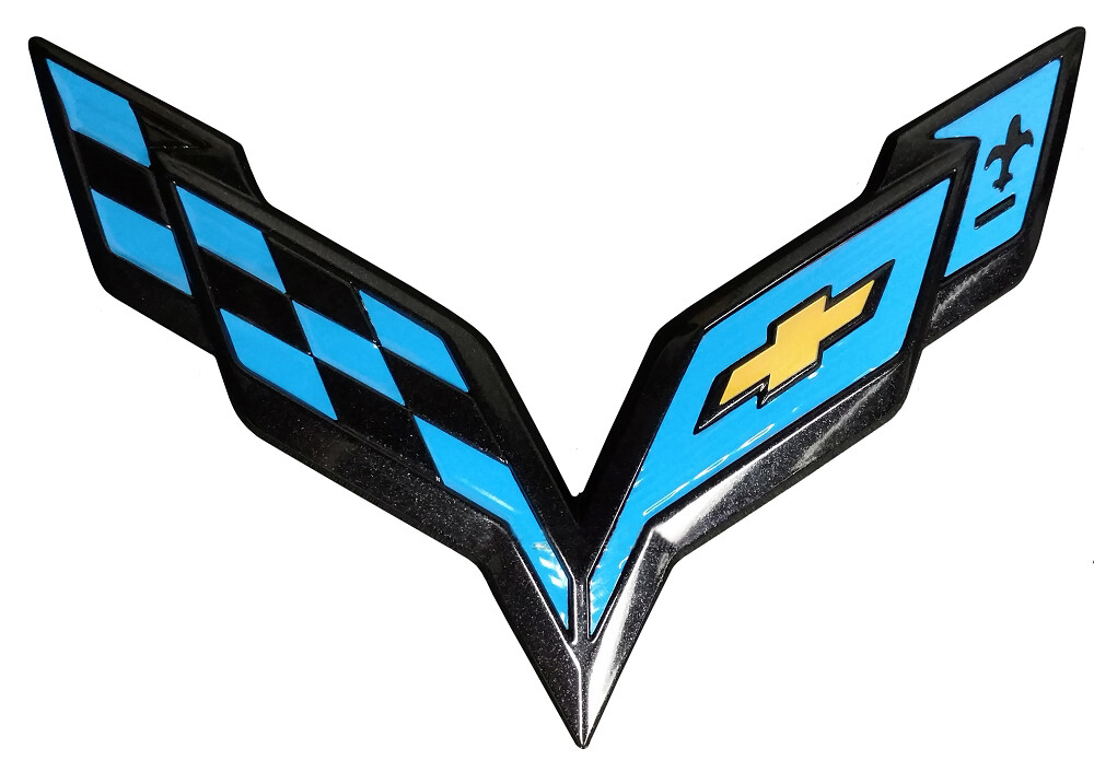 Front/Rear Flag Emblem Insert Overlay Sets for 2014-2019 C7 Corvette