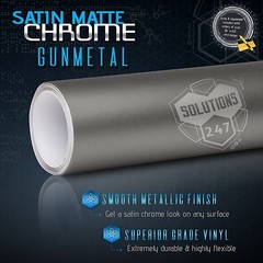 Satin Matte Chrome Metallic Vinyl Film Wrap Sticker Bubble Free Air – GUNMETAL