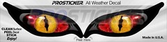 1 Set Yellow Red Evil Eye Monster Zombie Decal Sticker Each Eye 1.5″ x 3.5″ 9009
