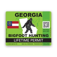 Georgia Bigfoot Hunting Permit Sticker Decal – Weatherproof – sasquatch