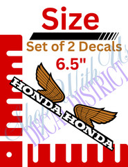Wing Decal fits Honda Logo gas Tank fuel Sticker Decal water resistant Golden