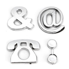 Chrome Silver Letters Alphabet Sticker Emblem Badge Decal DIY For Car Motorcycle