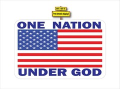 One Nation Under God USA Flag Decal Sticker 5.3″ x 8.0″ p164