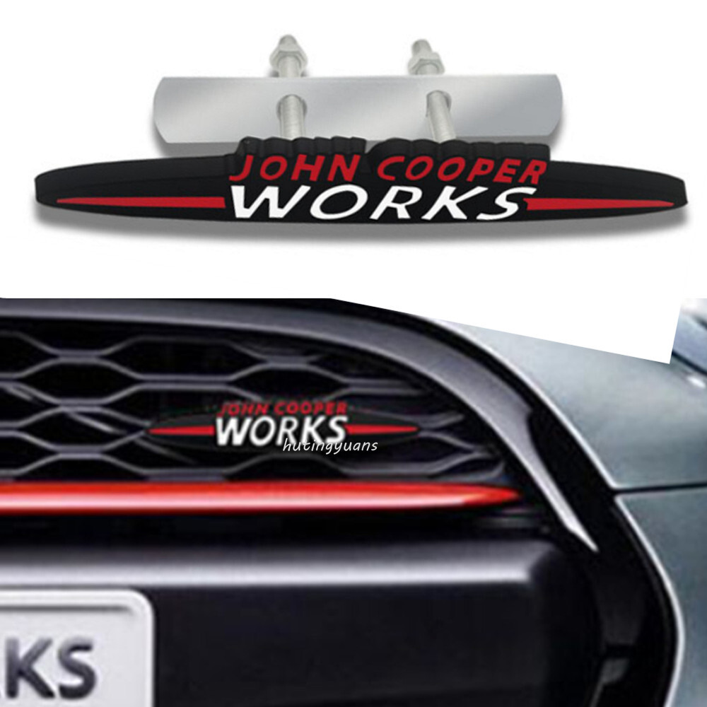 BLACK JOHN COOPER WORKS 135MM Front Grille Badge JCW Emblem for MINI Cooper R53