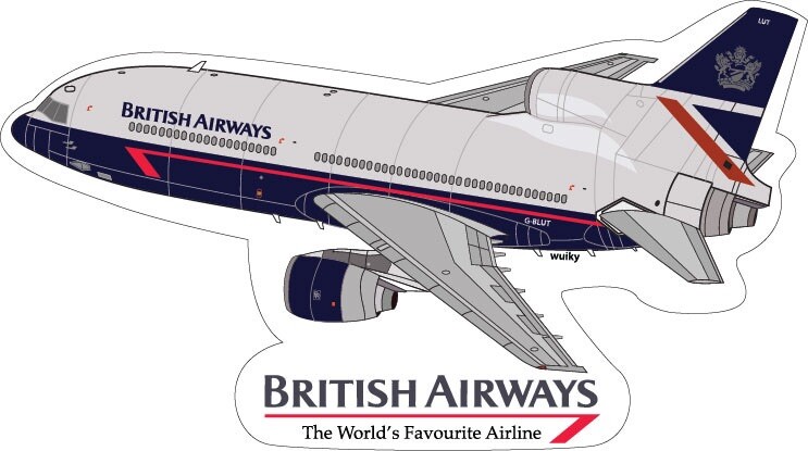 L1011-500 British Airways Sticker 3×5 Inches Approx.