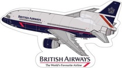 L1011-500 British Airways Sticker 3×5 Inches Approx.