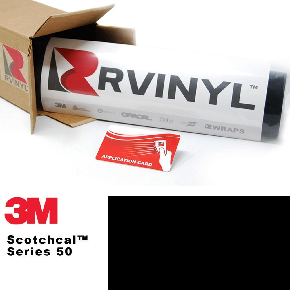 3M 50 Scotchcal Black 12 Vinyl Film Craft Sign Plotter Hobby DIY Sheet Roll