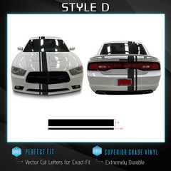 For 2010-2014 Charger Full Body Rally Racing Stripes Graphic Decal – Matte Vinyl