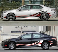 Graphics Vinyl Flame Stripe Side Door Car Sticker For Toyota Camry Bumper Decals