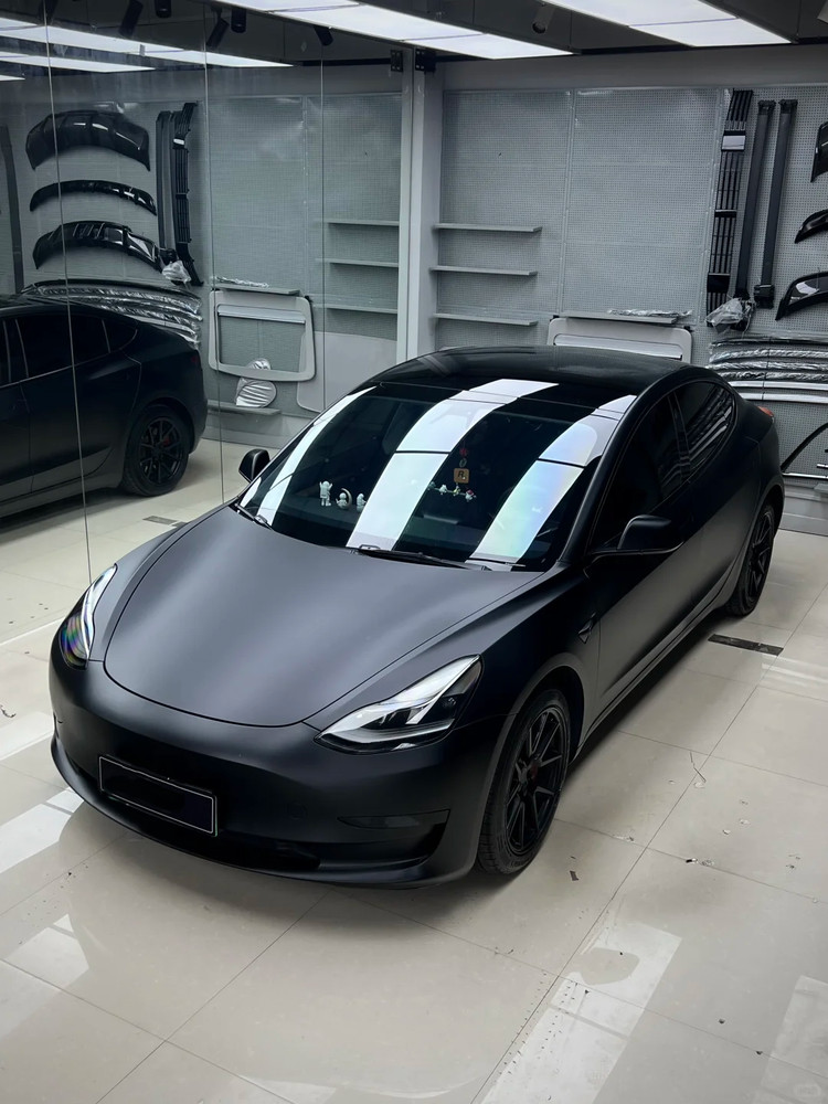 Tesla Model 3 2017-2023 PreCut PPF Paint Protection Film Wrap Kit Satin Black