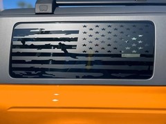 Distressed USA Flag Window Stickers Vinyl Decal For Ford Bronco 2-Door 2021-2024