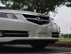Front Bumper Letters Fits Acura TL 2004-2008 ABS Plastic Inserts Decals Black