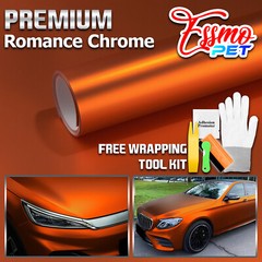 ESSMO PET Romance Chrome Lava Orange Auto Car Vehicle Vinyl Wrap Decal Sticker