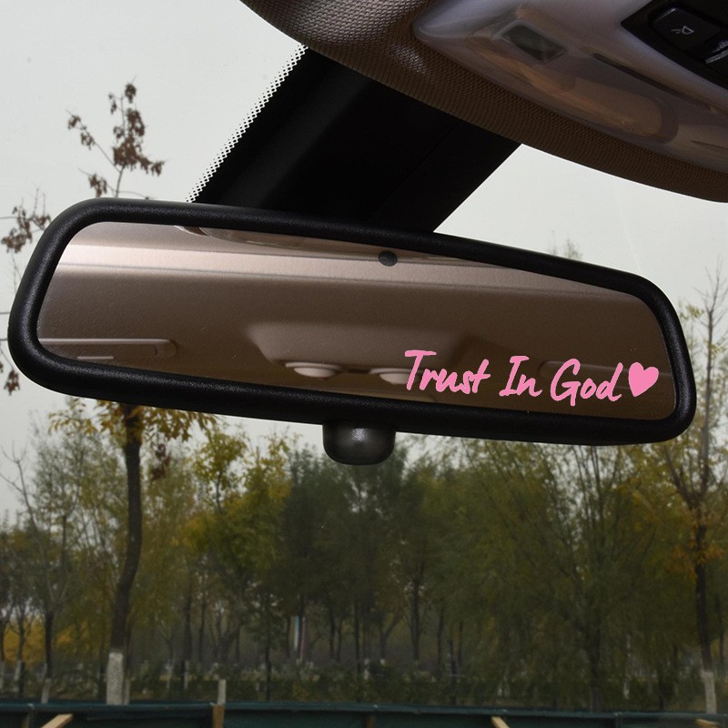 1X Pink Trust In God Car Side Rear View Mirror Auto Decal Truck Window Sticker