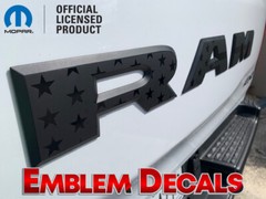 RAM 1500 LARAMIE Tailgate Emblem Decals 2016 2017 2018 USA Designs & Solid Color
