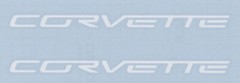 2 New CORVETTE 8″ White Decals Stickers Vette Decal Window Racing Car Show
