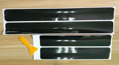 4pcs Carbon Fiber Car Door Plate Sill Scuff Cover Anti Scratch Sticker Protector