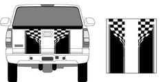 Checkered Flag Race Pickup Vinyl Decal Graphic Vehicle SUV Truck Car