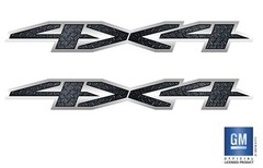 Chevy Silverado Black Diamond Plate 4X4 Bedside Decals 2019-2025 Set of 2