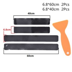 4x Accessories Carbon Fiber Car Scuff Plate Door Sill 5D Sticker Protector 2021