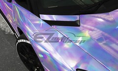 Hex Holographic Violet Purple Rainbow Chrome Car Vinyl Wrap Sticker Decal Sheet