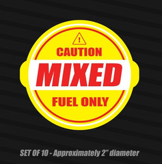 Mixed Fuel Only sticker gasoline diesel decal label tank vinyl door label 10x