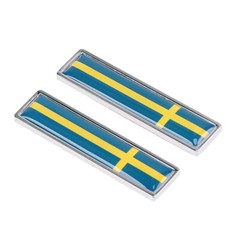 Badge Emblem Sticker Car Auto Rear Trunk Alloy Decal Sweden Swedish Decor Flag