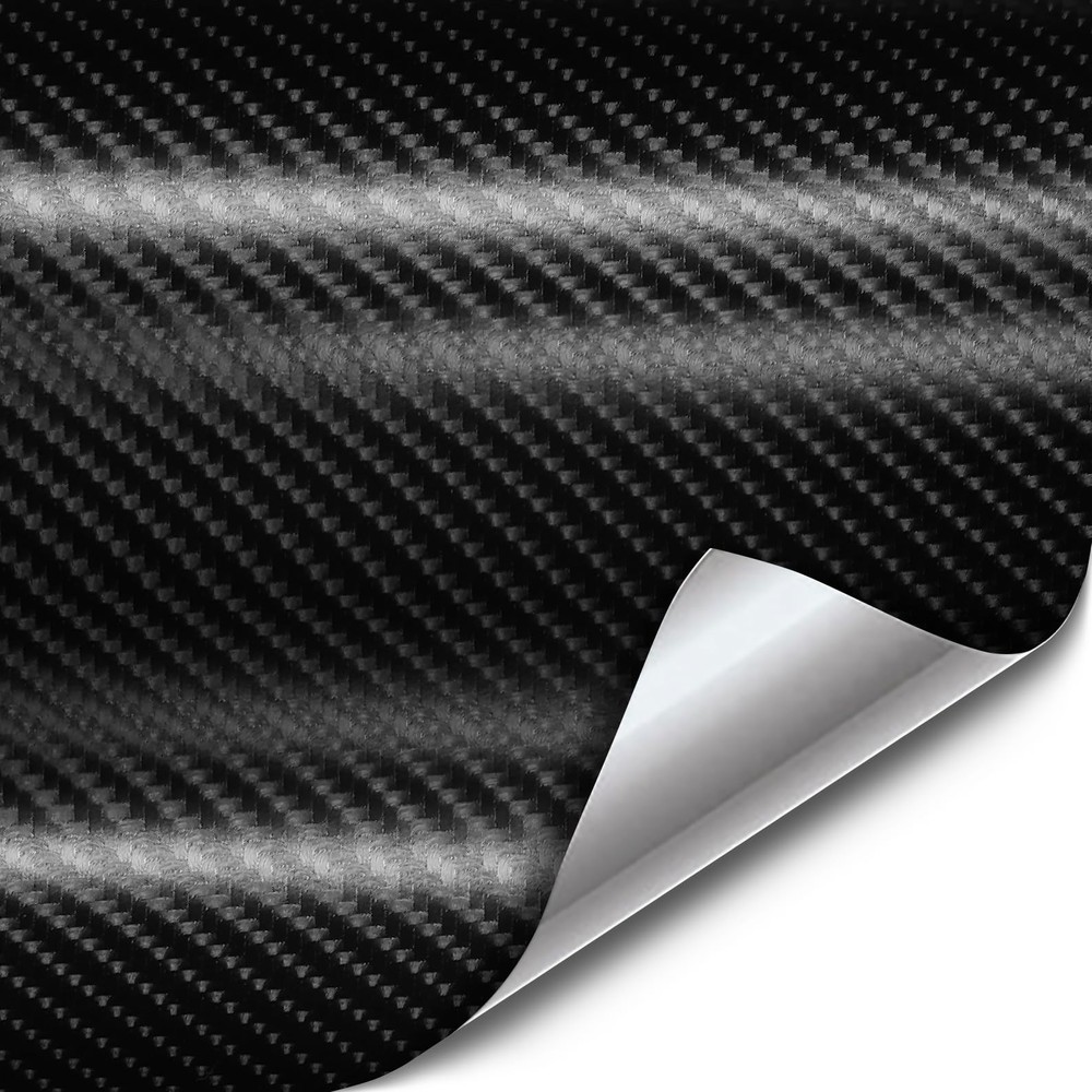VViViD® Black True R Carbon Fiber Vinyl Wrap Roll with Air 10ft x 5ft,